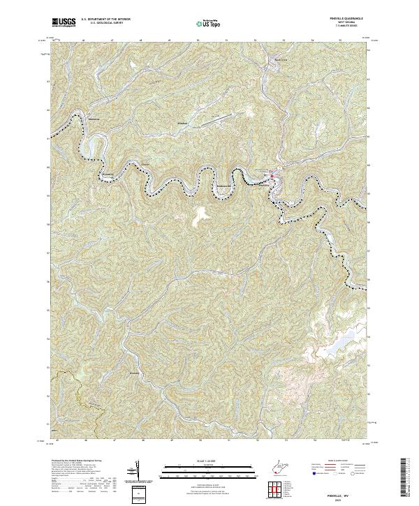 Pineville, WV — USGS 7.5-minute topo (2023)