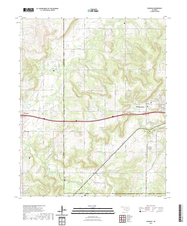 Pharoah, OK — USGS 7.5-minute topo (2022)