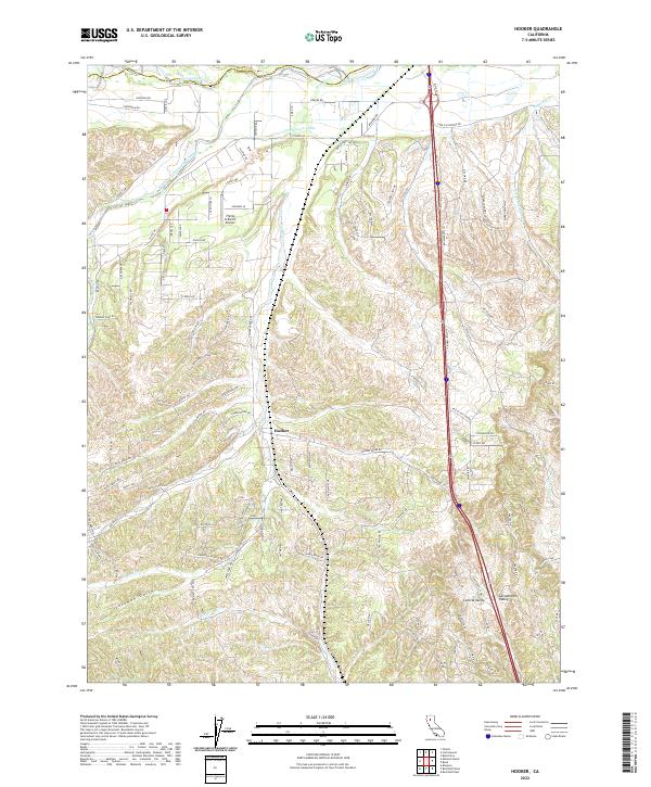 Hooker, CA — USGS 7.5-minute topo (2022)