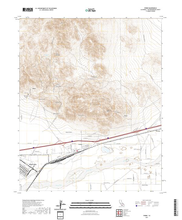 Yermo, CA — USGS 7.5-minute topo (2021)
