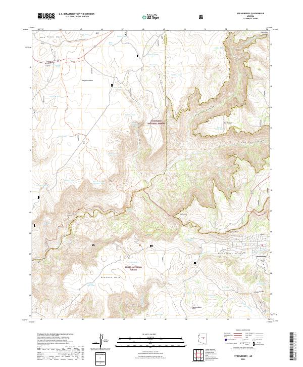 Strawberry, AZ — USGS 7.5-minute topo (2021)