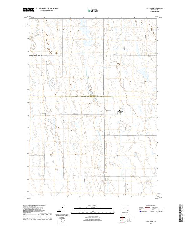 Howard NE, SD — USGS 7.5-minute topo (2021)