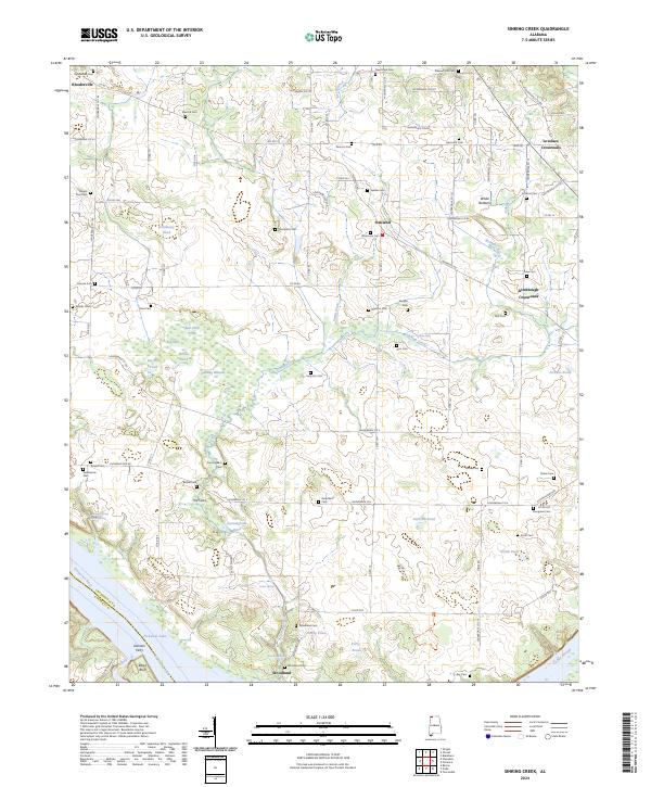 Sinking Creek, AL — USGS 7.5-minute topo (2024)