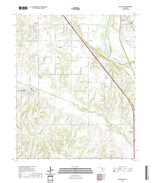 Washington, OK — USGS 7.5-minute topo (2022)
