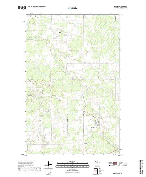 Borden Lake, MN — USGS 7.5-minute topo (2022)