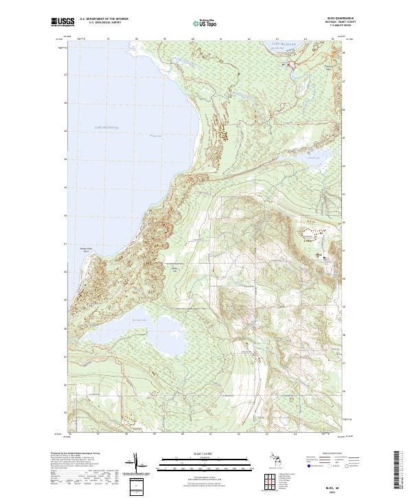 Bliss, MI — USGS 7.5-minute topo (2023)