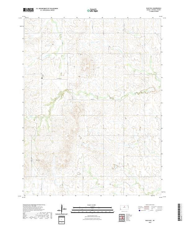 Blue Hill, KS — USGS 7.5-minute topo (2022)