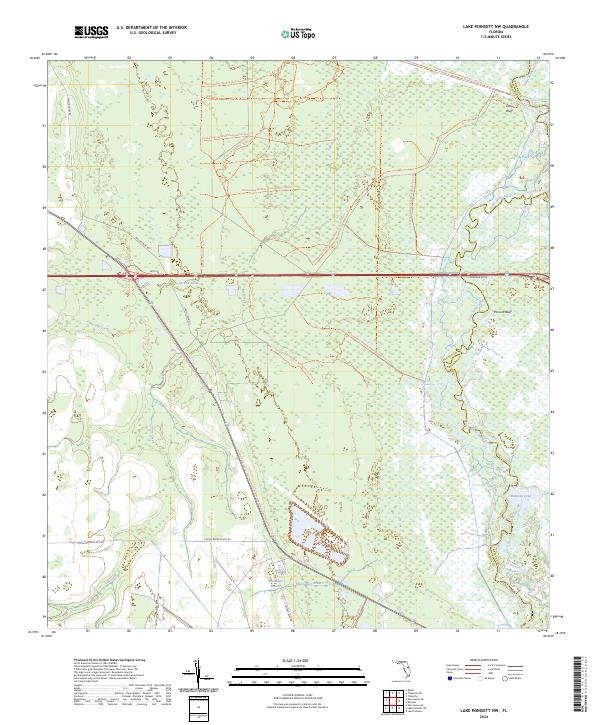 Lake Poinsett NW, FL — USGS 7.5-minute topo (2024)