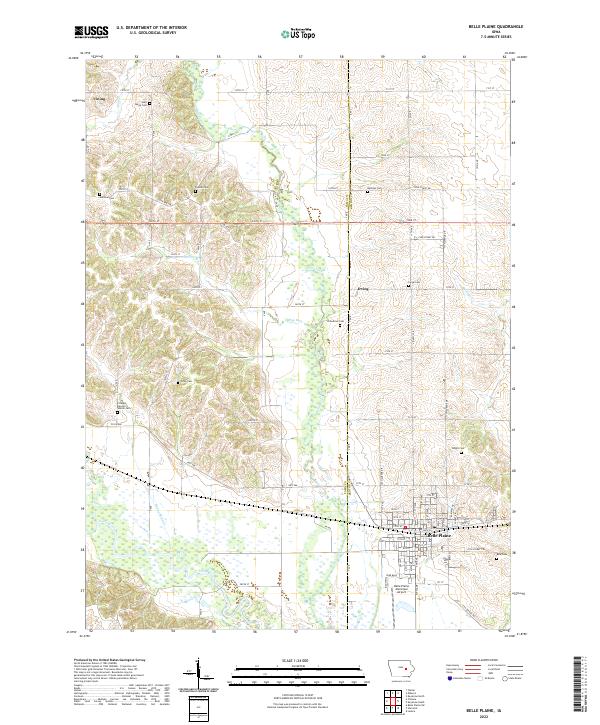 Belle Plaine, IA — USGS 7.5-minute topo (2022)