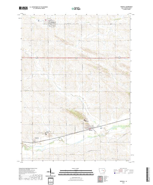 Newhall, IA — USGS 7.5-minute topo (2022)