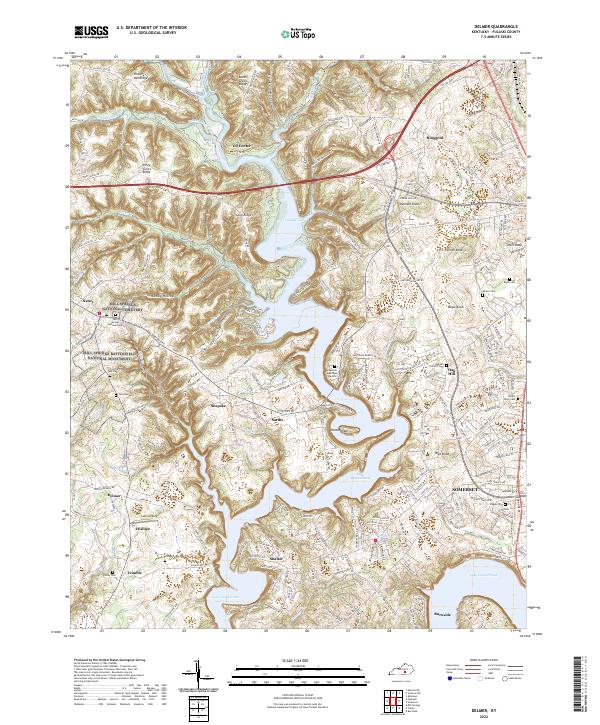 Delmer, KY — USGS 7.5-minute topo (2022)