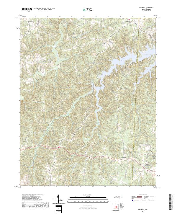 Leasburg, NC — USGS 7.5-minute topo (2022)