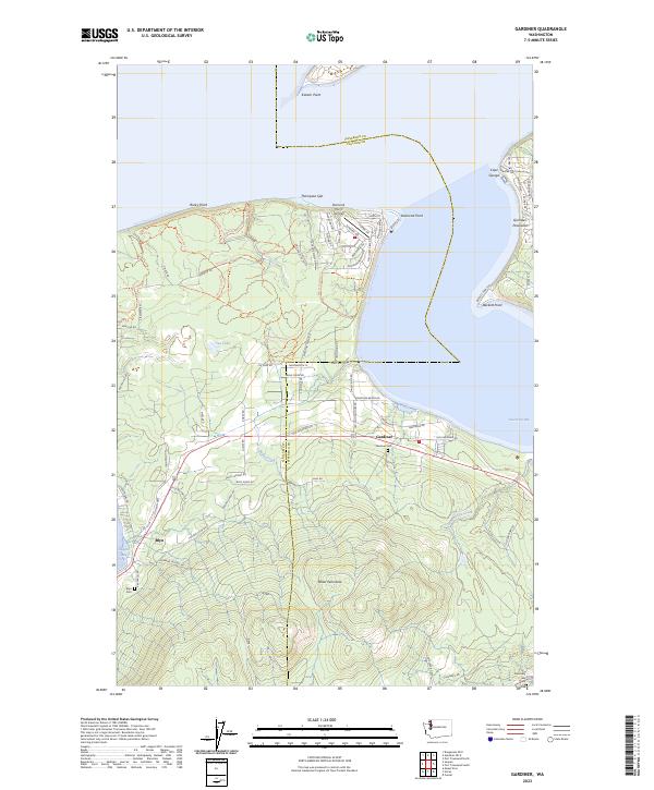 Gardiner, WA — USGS 7.5-minute topo (2023)