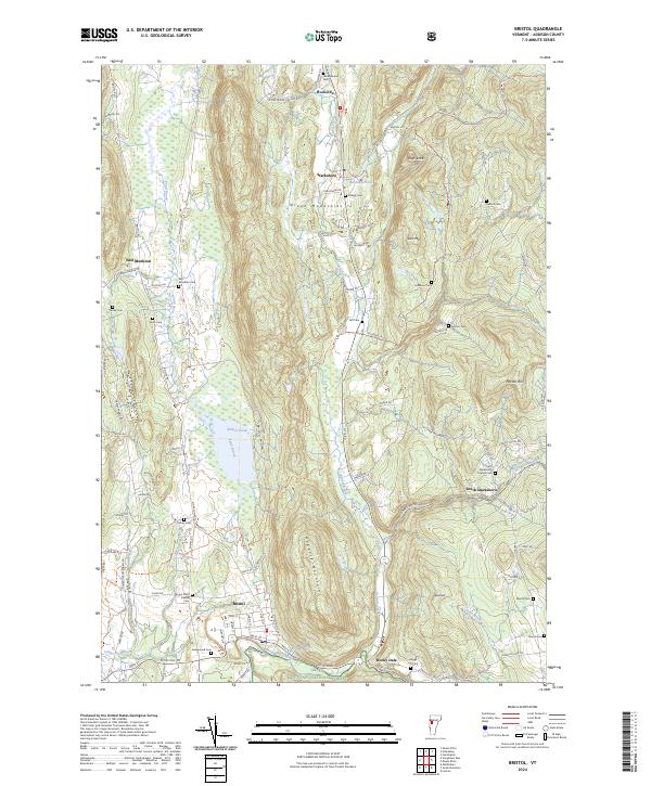 Bristol, VT — USGS 7.5-minute topo (2024)