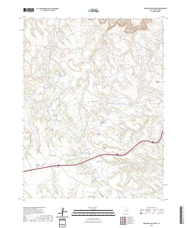 Drowned Hole Draw, UT — USGS 7.5-minute topo (2023)