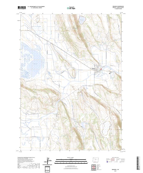 Bonanza, OR — USGS 7.5-minute topo (2023)