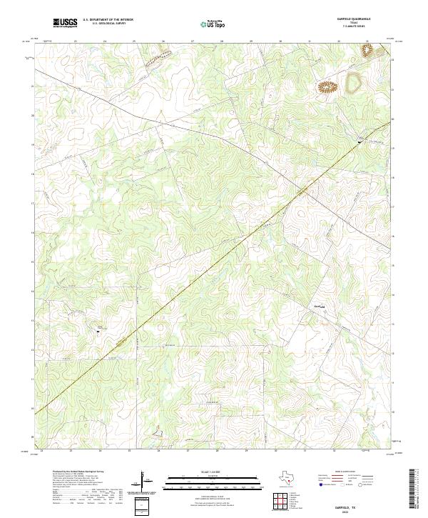 Garfield, TX — USGS 7.5-minute topo (2022)