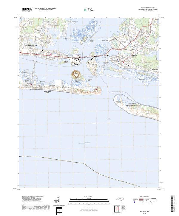 Beaufort, NC — USGS 7.5-minute topo (2022)