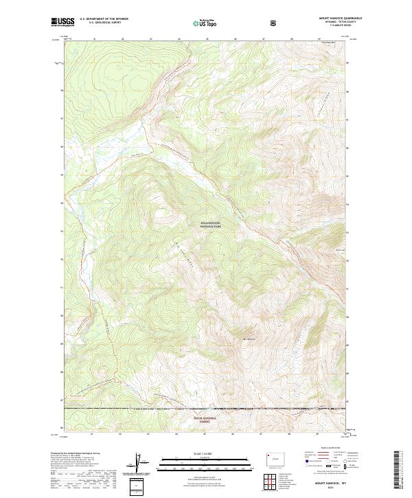 Mount Hancock, WY — USGS 7.5-minute topo (2021)