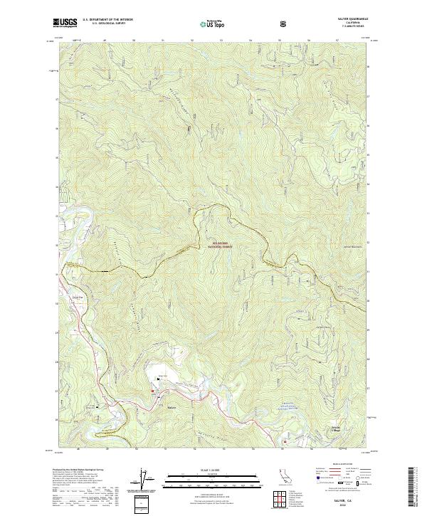 Salyer, CA — USGS 7.5-minute topo (2022)