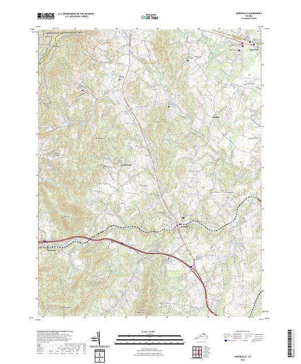 Upperville, VA — USGS 7.5-minute topo (2022)