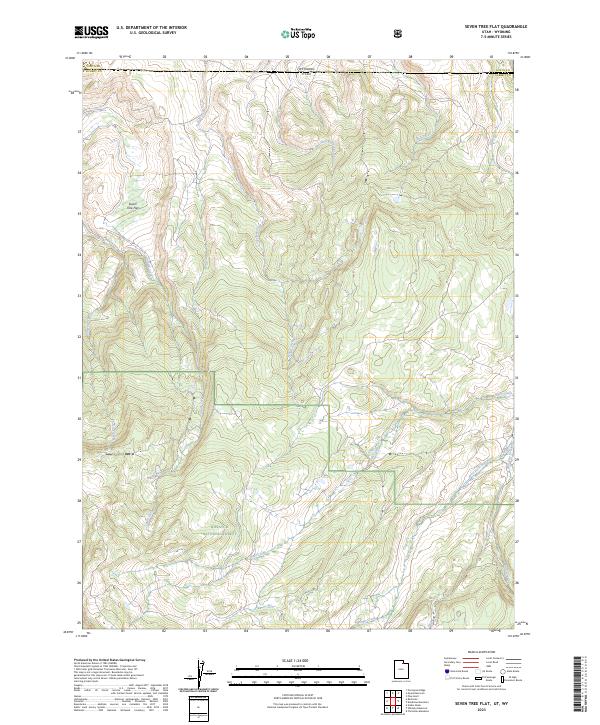 Seven Tree Flat, UT-WY — USGS 7.5-minute topo (2023)