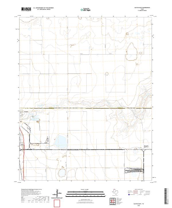 Cactus East, TX — USGS 7.5-minute topo (2022)