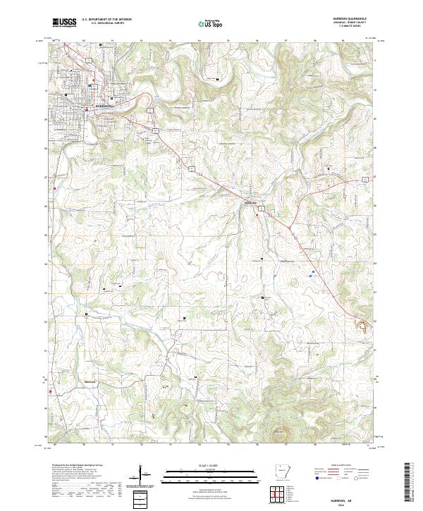 Harrison, AR — USGS 7.5-minute topo (2024)