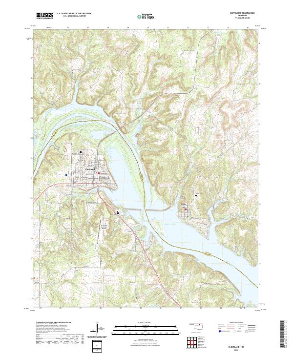 Cleveland, OK — USGS 7.5-minute topo (2022)