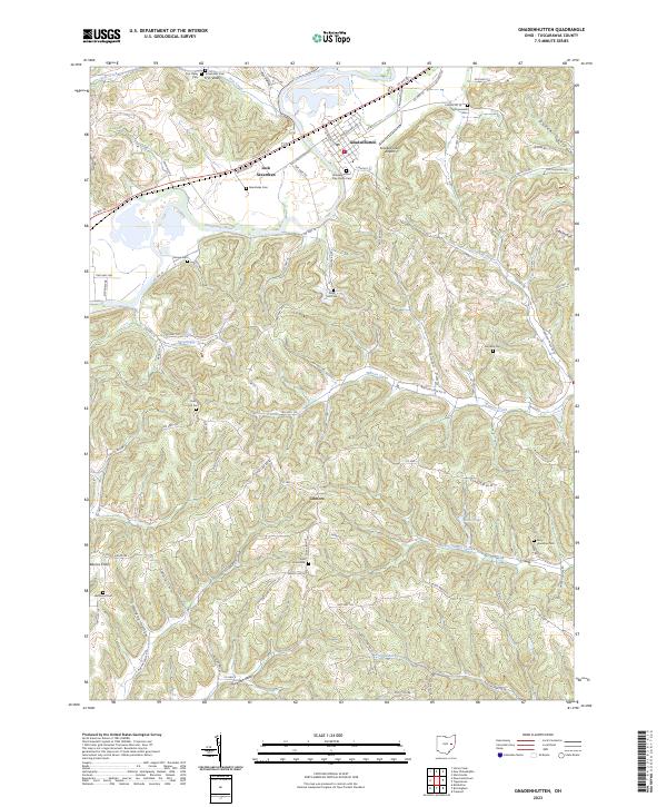 Gnadenhutten, OH — USGS 7.5-minute topo (2023)
