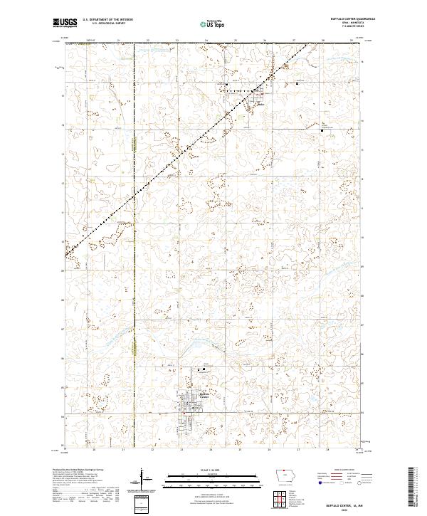 Buffalo Center, IA-MN — USGS 7.5-minute topo (2022)