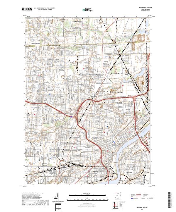Toledo, OH-MI — USGS 7.5-minute topo (2023)