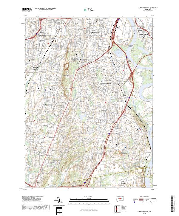 Hartford South, CT — USGS 7.5-minute topo (2024)