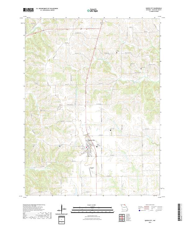 Queen City, MO — USGS 7.5-minute topo (2021)