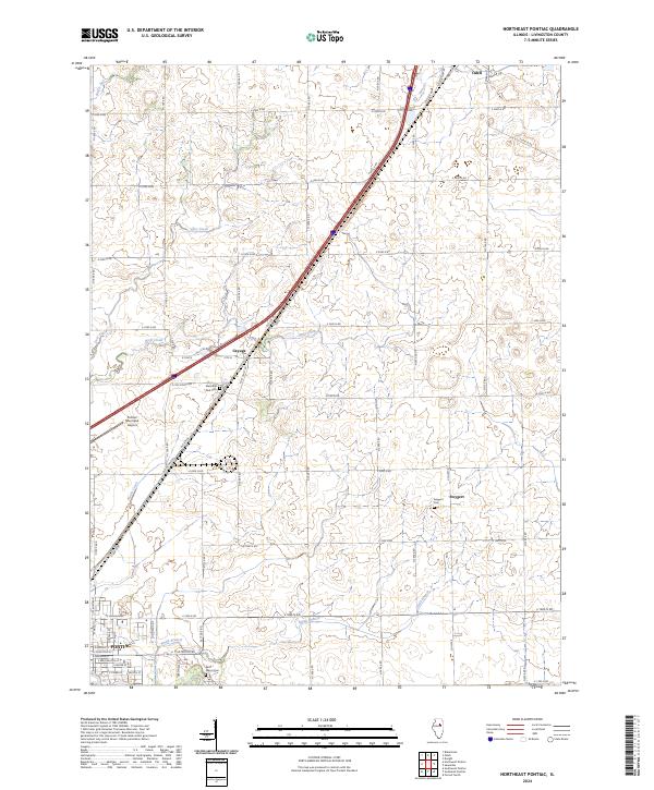 Northeast Pontiac, IL — USGS 7.5-minute topo (2024)