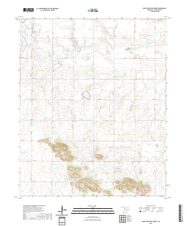 Rainy Mountain Creek, OK — USGS 7.5-minute topo (2022)