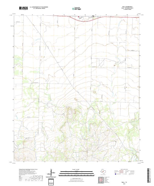 Wall, TX — USGS 7.5-minute topo (2022)