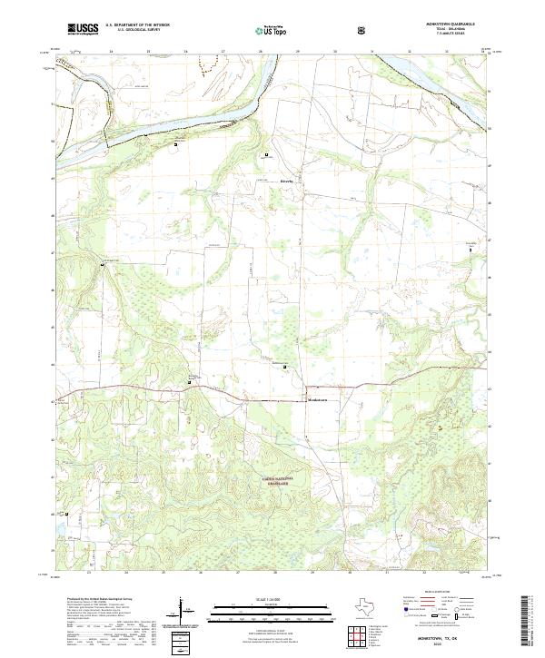 Monkstown, TX-OK — USGS 7.5-minute topo (2022)