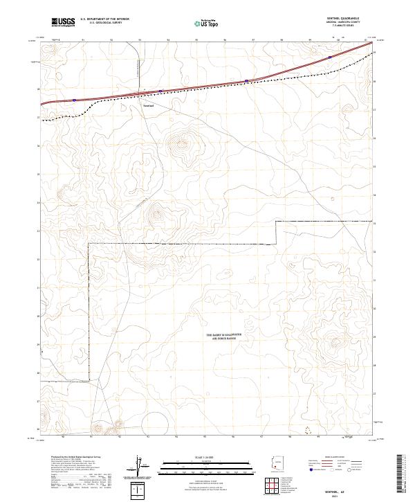 Sentinel, AZ — USGS 7.5-minute topo (2021)