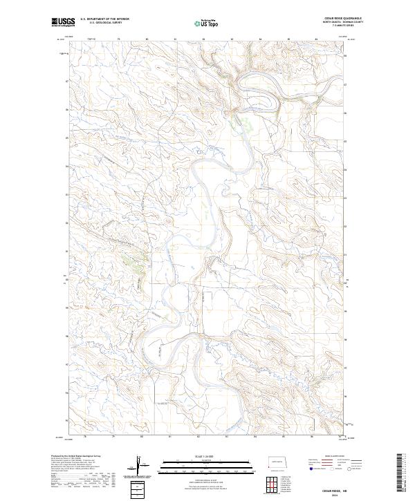 Cedar Ridge, ND — USGS 7.5-minute topo (2024)