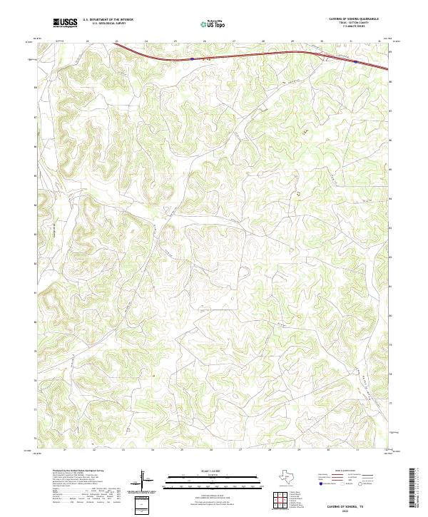 Caverns of Sonora, TX — USGS 7.5-minute topo (2022)