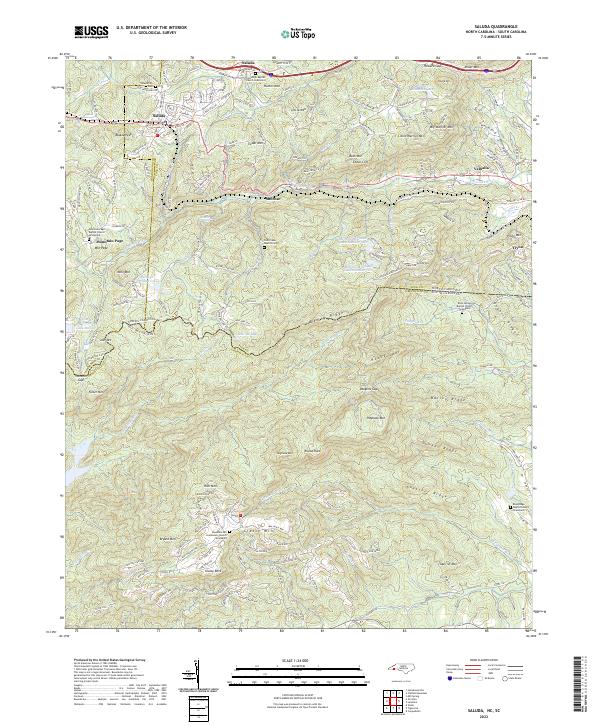 Saluda, NC-SC — USGS 7.5-minute topo (2022)