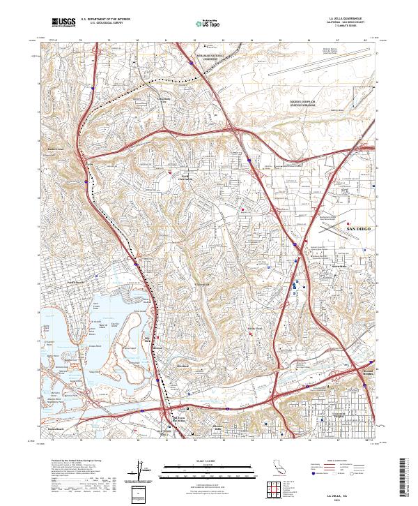La Jolla, CA — USGS 7.5-minute topo (2021)