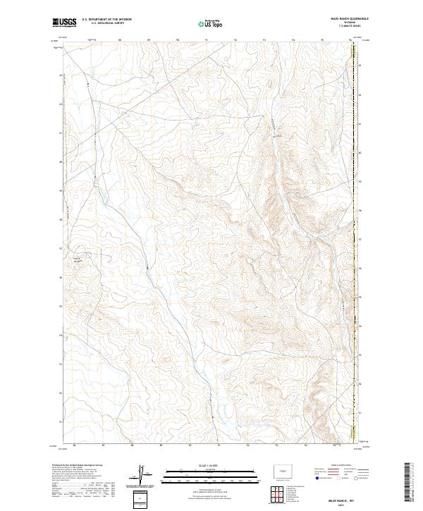 Miles Ranch, WY — USGS 7.5-minute topo (2021)