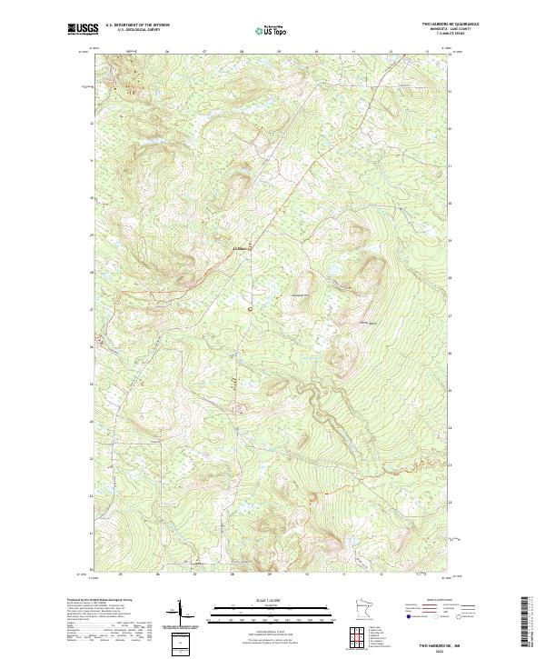 Two Harbors NE, MN — USGS 7.5-minute topo (2022)
