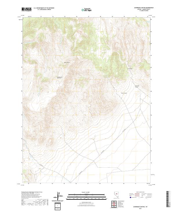 Ackerman Canyon, NV — USGS 7.5-minute topo (2021)