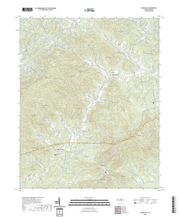 Sugar Hill, NC — USGS 7.5-minute topo (2022)