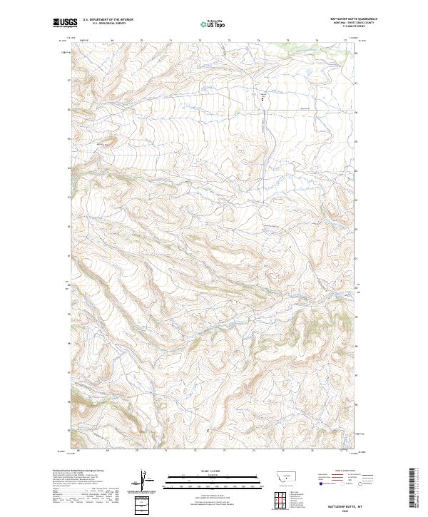 Battleship Butte, MT — USGS 7.5-minute topo (2024)