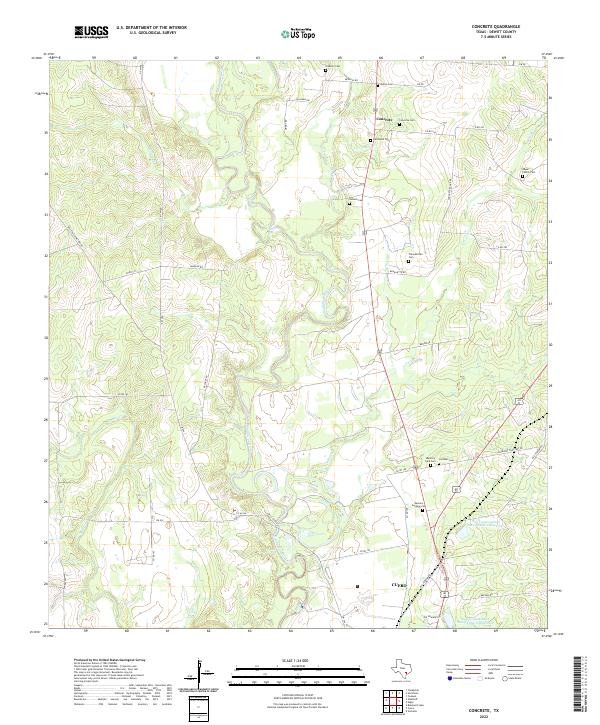 Concrete, TX — USGS 7.5-minute topo (2022)