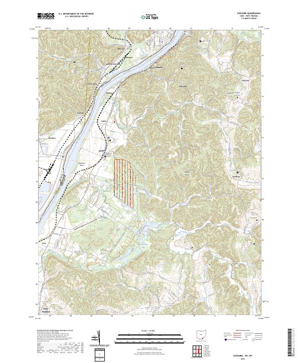 Cheshire, OH-WV — USGS 7.5-minute topo (2023)